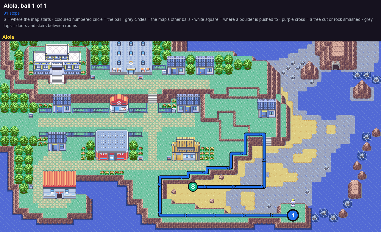 Alola: the walk from its start to Poké Ball 1